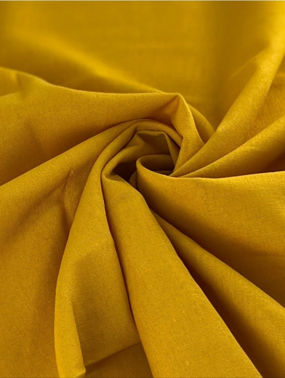 Laundered Linen Cotton Blend in Sunflower Yellow - 2 Yds
